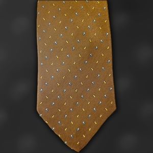 HP 😀 Vtg Pancaldi Vitaliano 100% Italian Silk Tie Brown Blue Yellow Bubbles